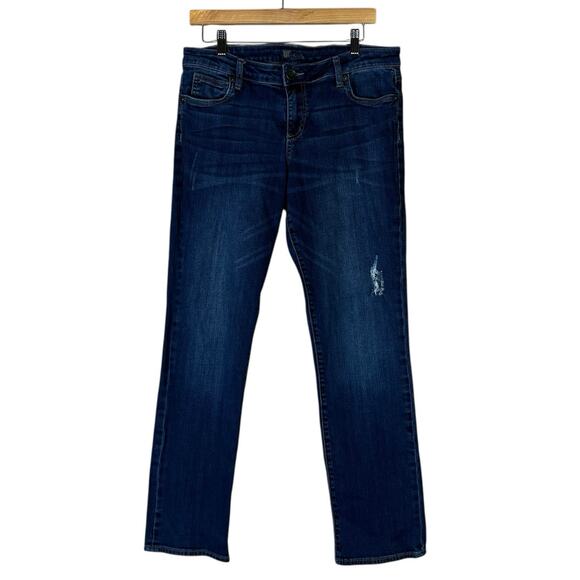 Kut from the Kloth Denim - Kut from the Kloth Straight Leg Jeans Womens 12 Dark Wash Stretch Distressed